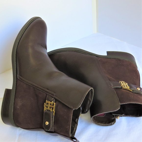 Tommy Hilfiger Short Boots Dk. Brown  SZ 8.5  NWOT - Picture 7 of 11